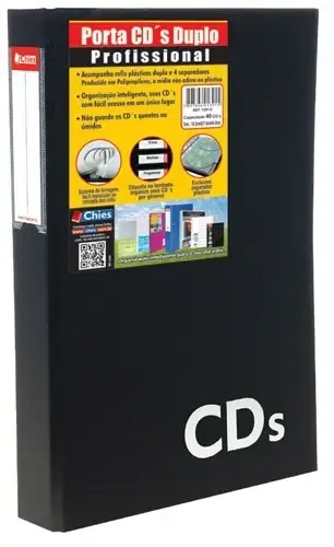 Porta Cds Chies Profissional Duplo 40 Cds Preto | Parcelamento sem