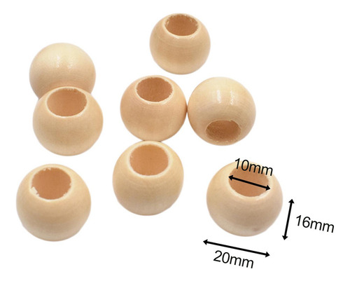 100 Uds Cuentas Espaciadoras De Madera Manualidades Diy 2cm