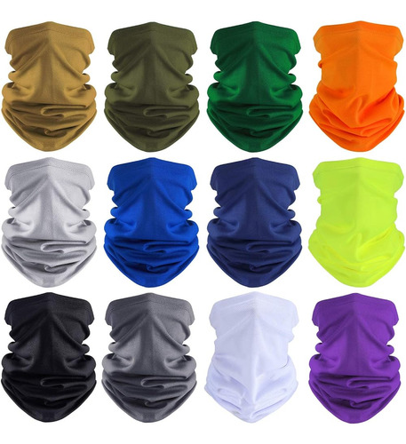 12 Pcs Ski Summer Face Cover Scarf Men Balaclava Neck Gaiter