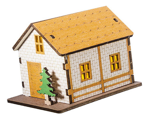 Casa En Miniatura Iluminada, Modelo 9,3 Cm X 7,1 Cm X 6,8 Cm