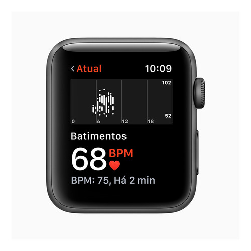 Imagem 5 de 6 de Apple Watch Series 3 (gps) - Caixa De Alumínio Cinza-espacial De 42 Mm - Pulseira Esportiva Preto