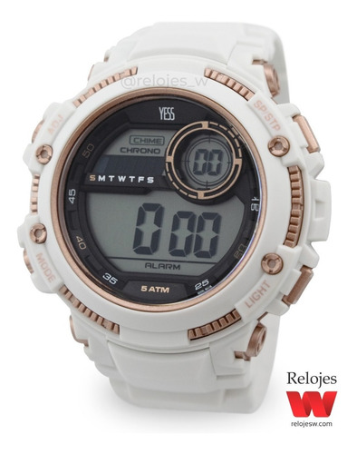 Reloj Yess Hombre M1200 Blanco Oro Rosa