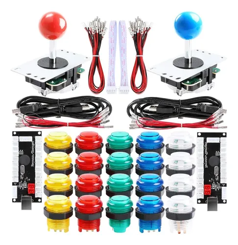 Kit Arcade Led Qenker Para 2 Jugadores Usb Mame Y Raspberry