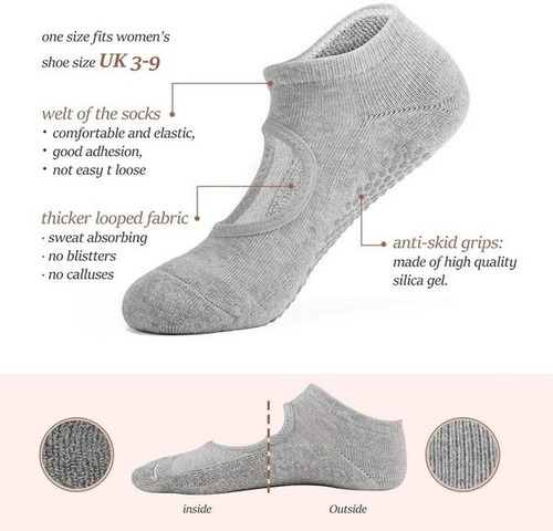 Imagen 2 de 7 de 2 Pares De Calcetines De Yoga, Antideslizantes, Pilates, Yog