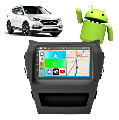 Kit Multimídia Android 7 Polegadas Santa Fé 14 15 16 17 19