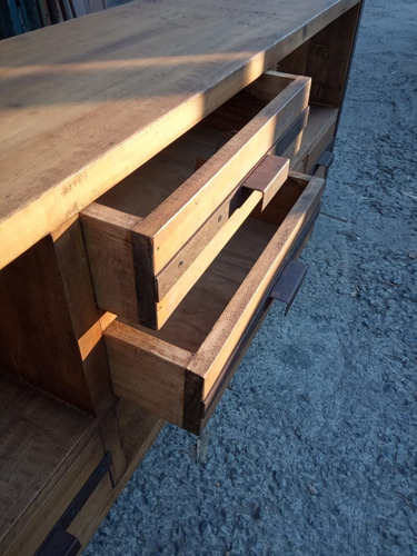 Imagen 5 de 10 de Rack De Tv Estilo Industrial Mueble Lsd Hierro Y Madera