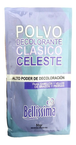 Sobre Polvo Decolorante Clasico Celeste Bellissima X 50 Gr
