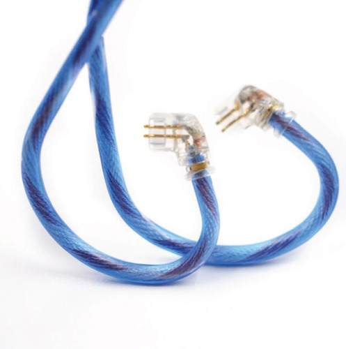 Imagen 4 de 10 de Cable Auriculares Kz Blue Silver 498-core Super Reforzado