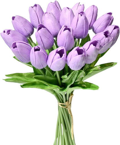 20 Tulipanes, Flores Artificiales Mandys - Lila.