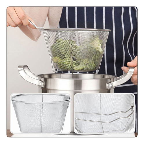 Cesta Para Freír Patatas Fritas De Acero Inoxidable, 2 Unida