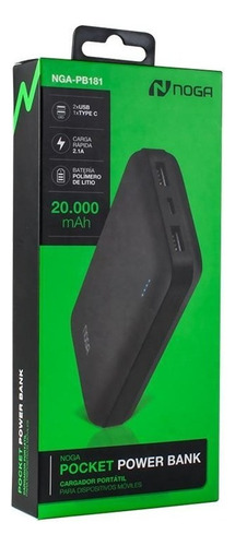 Cargador Portatil Power Bank Celular 20000mah Usb Noga Pb181