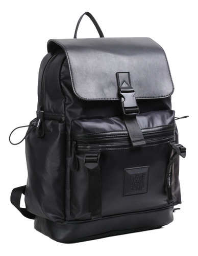 Mochila City Chimola M195 Color Black Diseño De La Tela Nylon Y Pu