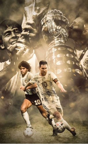 Poster Maradona Y Messi 