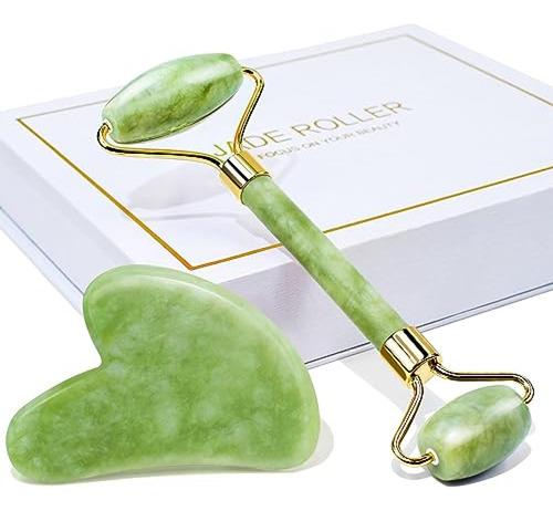 Rodillo Jade  Baimei Gua Sha & Jade Roller Herramientas Faci