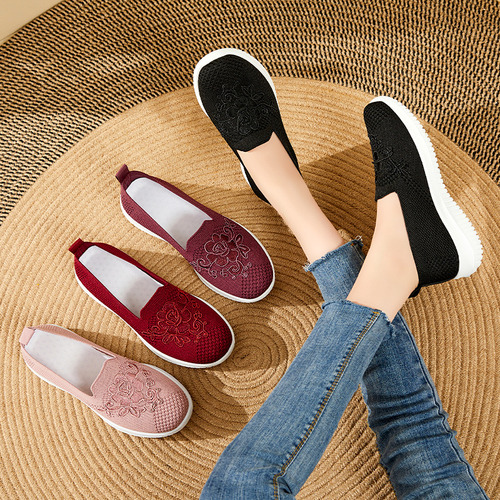 Zapatos Mujer Verano - Bordados Elegantes, Slip-on Cómodo