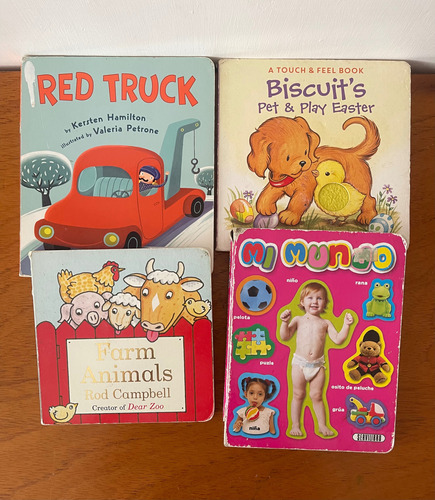  Libros Pasta Dura Para Bebés Animales De La Granja Inglés 