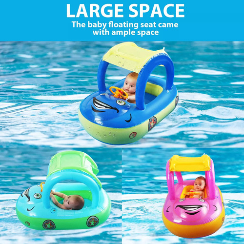 Boya Inflable Para Bebés Con Toldo Infantil Para Nadar