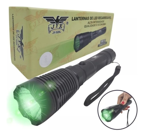 Lanterna Tática De Led Luz Verde Recarregável Caça 150000lm
