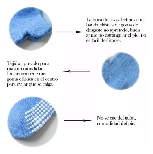 6 Pares De Calcetas Para Niños Antiderrapantes Multicolor