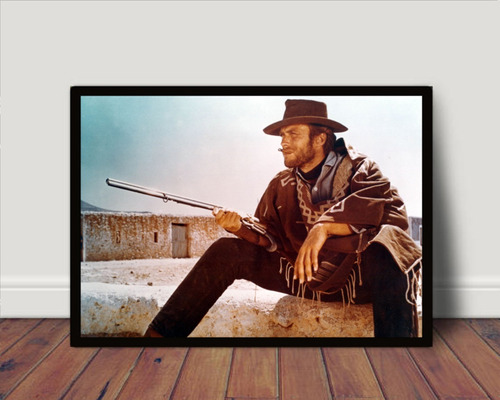 Quadro / Poster Moldura Clint Eastwood Cowboy Bangbang 32x23