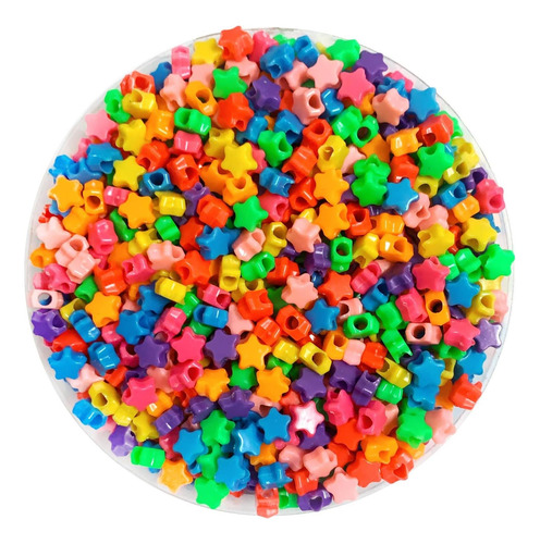 1200 Pcs Star Pony Beads, Cuentas De Múltiples Colores Para