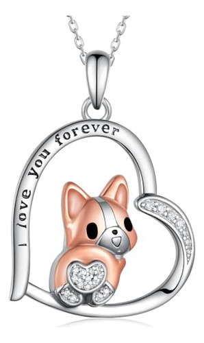 Collar Peireara Corgi De Plata 925 Para Mujer