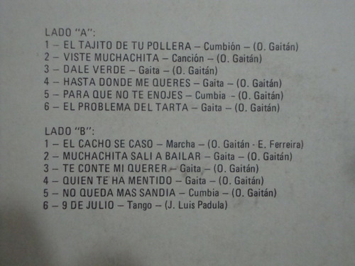 Vinilo Osvaldo Corazon Gaitan Muchachita Sali A Bailar C1