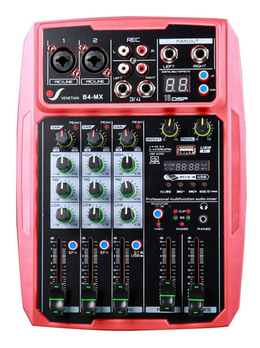 Venetian B4 Mx Consola Mixer 4 Canales Con Interface Usb Mp3