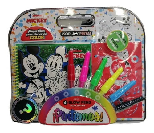 Set De Arte  Super Pintemos Stencil Sopla Y Pinta Mickey