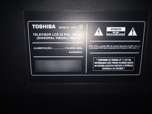 Tv Lcd Semp Toshiba 32 Polegadas Mod 32hl57 Não Despacho (Usado)