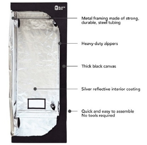Imagem 1 de 7 de Estufa Cultivo Indoor Black Box60 60x60x140cm Mylar Diamond