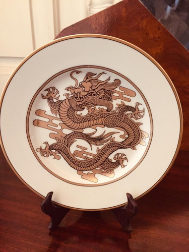 Set De 4 Platos Porcelana Vintage Dragon D'or