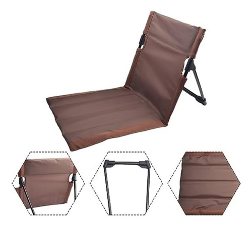 Silla Camping Playa Plegable Colchoneta Viajera Portatil Color Marrón-265028