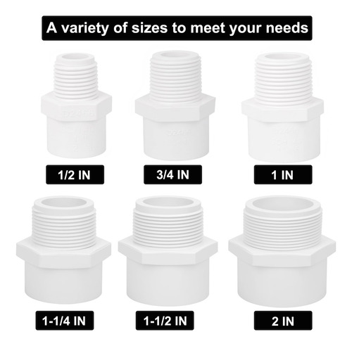 Accesorios De Tubería Pvc Macho 1/2 Pulgada 20 Unidades Mmg