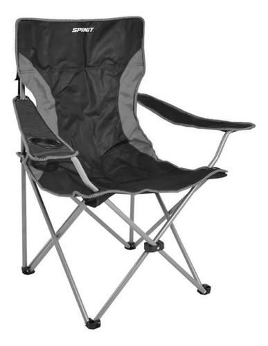 Sillon Director Spinit Plegable Playa Camping Portavaso Color Negro/Gris