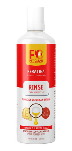 Keratina Rinse Para Perros Y Gatos X 500ml