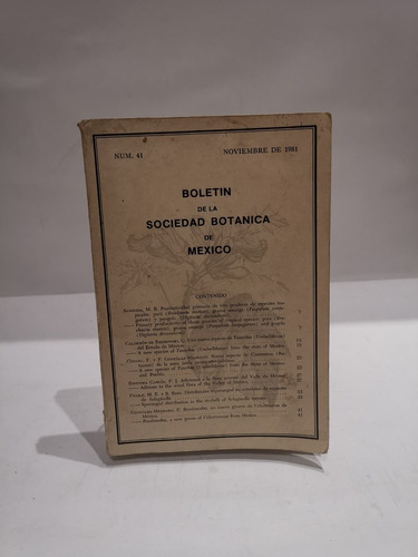 Boletín De La Sociedad Botánica De México Num. 41 