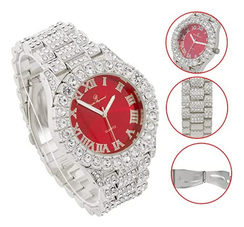 Charles Raymond Hombre Silver Rocks Con Números Romanos Relo