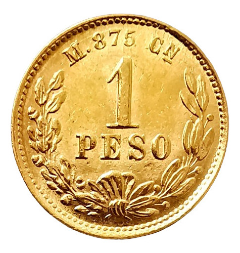 Moneda Original De Oro Un Peso Porfiriano De 1898 Cn