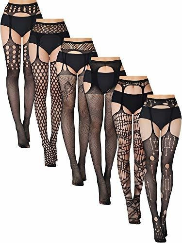 6 Parejas Mujeres Thigh Altas Stockings Suspender W8lha