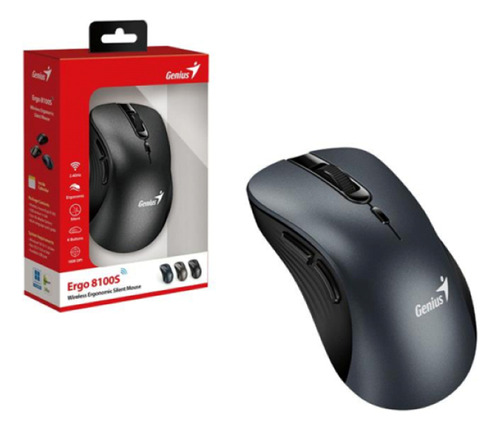 Mouse Inalámbrico Genius Ergo 8100s Ergonómico Azul Oscuro