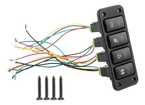Botón Pulsador De Luz De Conducción Con 4 Paneles De Interru