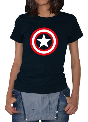 Playera Mujer Capitan America Mod-1