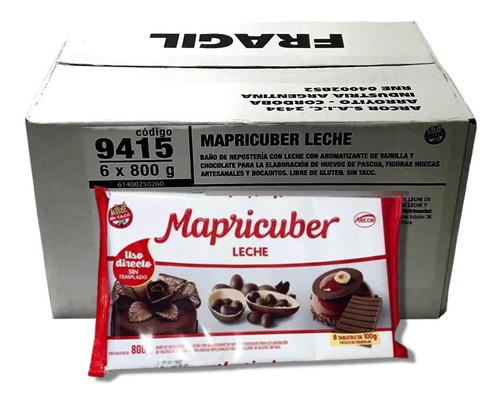 Chocolate Mapricuber 6 X 800 Grs ArcorNo Requiere Templado 