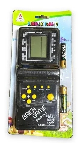 Consola Brick Game 9999 In 1 Juegos Portátil + Pila C/negro