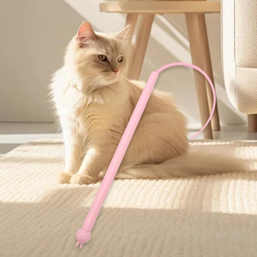 Cat Teaser Stick Ratón Cola Interactivo Juguete Para Rosa