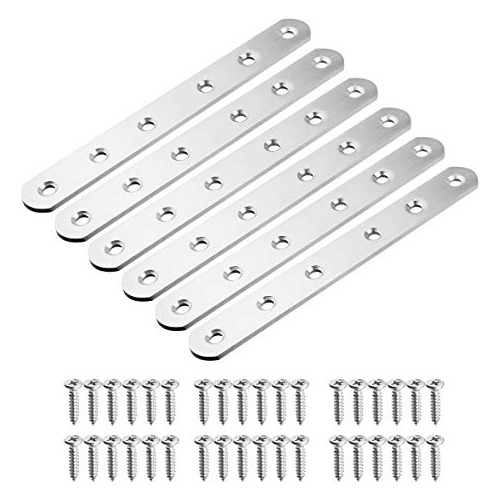 Pack Of 6 Stainless Steel Straight Brace 6 2 Inch X 0 8...