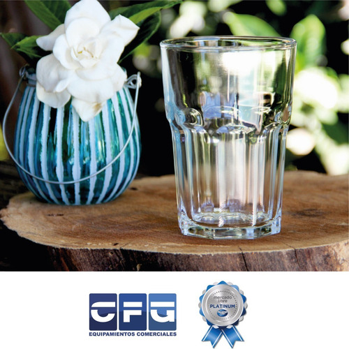 Vaso Vidrio Bristol 2711 Nadir Facetado 410 Ml X 6 Unidad