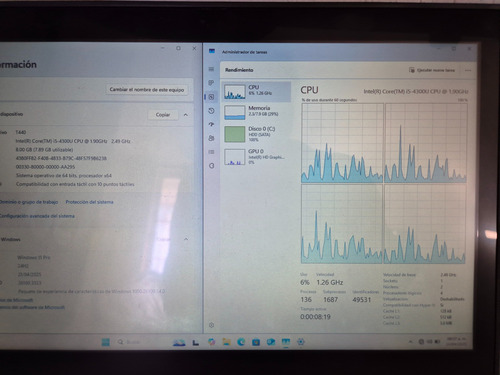 Laptop Lenovo Thinkpad T440 Touch I5 8gb 500gb Negro (Usado)