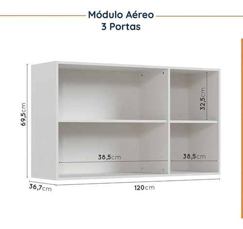 Cozinha Modulada 8 Peças Sem Tampo Sem Rodapé 4 Ghwt